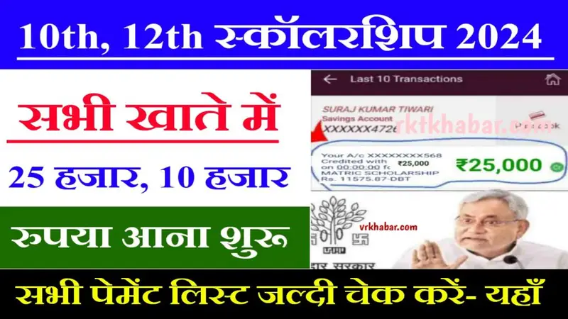 10th 12th Scholarship payment list 2024: चेक-25 हजार भेज दिया गया